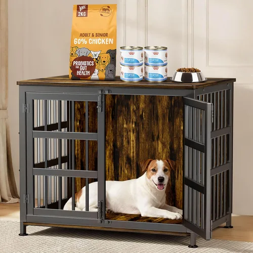 Miniatura 20 de Mueble Jaula para Perros de 46'' Jaula para Perros de Raza Grande Jaulas para Perros de Interior Jaulas para Perros de Madera Mesa Auxiliar Jaula