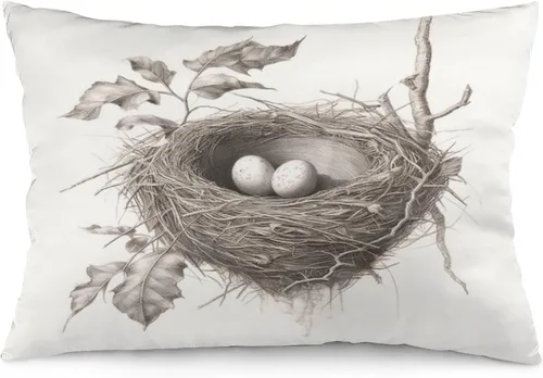 Miniatura 12 de Funda de almohada rústica de 12 x 20 pulgadas, diseño de cabaña en el bosque, súper suave, funda de cojín impresa de doble cara, funda de almohada