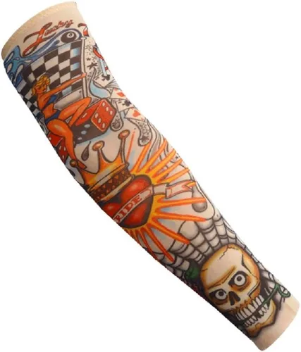 Miniatura 2 de 6pcs mangas temporales del tatuaje para los niños, resbalón falso en las mangas de protección solar del brazo