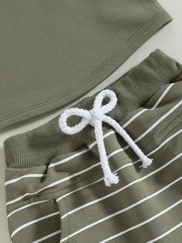 Miniatura 3 de Engofs 2 piezas de ropa de verano para bebé, sin mangas, camiseta sin mangas y pantalones cortos