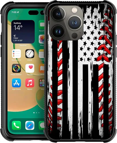 Miniatura 34 de Funda compatible con iPhone X/XS, diseño de bandera estadounidense de béisbol, TPU suave, a prueba de golpes, de vidrio templado, para iPhone X/XS