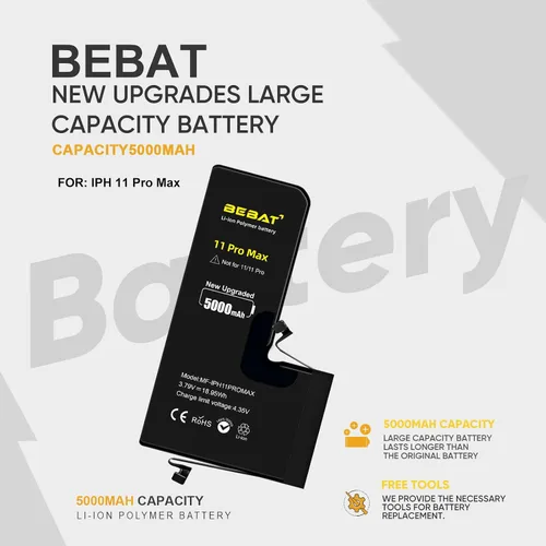Miniatura 3 de Batería de repuesto para iPhone 11 PRO MAX, batería de repuesto de polímero de iones de litio de alta capacidad de 5000 mAh para modelo A2218 A2161