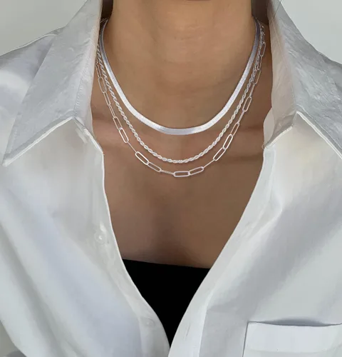 Miniatura 3 de CHESKY Collar de cadena de serpiente chapada en oro de 14 quilates, collar de espiga de oro, gargantilla de oro para mujeres y niñas, regalos