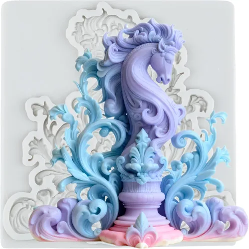 Miniatura 33 de Moldes de silicona estilo barroco con espirales, moldes de encaje, moldes de flores en relieve, molde de filigrana para decoración de pastel