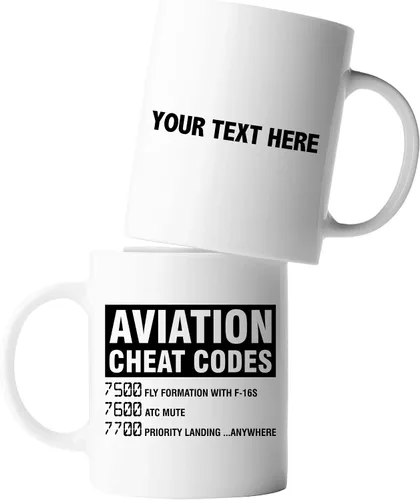Miniatura 8 de Panvola Aviation Cheat Codes Pilot Airplane Aerospace Student Coffee Taza de cerámica (11 oz)