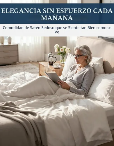 Miniatura 5 de Sábanas de algodón egipcio 100% tamaño Queen - Lujoso juego de sábanas Queen de 1000 hilos, naturalmente refrescantes y transpirables, tejido satén