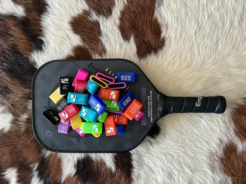 Miniatura 6 de Bandas de agarre de silicona personalizadas: pickleball, tenis, pádel, tenis de playa, paletas, raquetas, bates de béisbol, palos de hockey Rojo