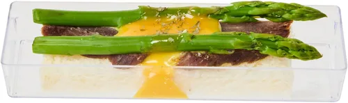 Miniatura 11 de Restaurantware Mini platos de degustación de 5.2 x 1.8 pulgadas, 100 platos rectangulares desechables de plástico, platos de plástico transparente