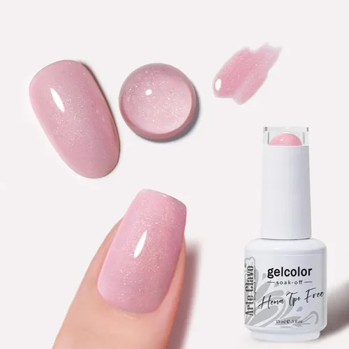 Miniatura 29 de Arte Clavo Esmalte de uñas de gel rosa lechosa de 0.5 fl oz, con luz LED, UV, remojado, transparente, rosa nude, manicura francesa, rosa claro