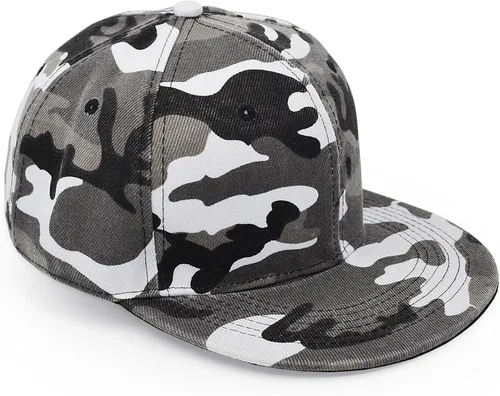Miniatura 7 de UltraKey Gorra de ala plana, gorra de béisbol de camuflaje militar del ejército de camuflaje de Hip Hop Flat Bill Plain Snapback Sombreros
