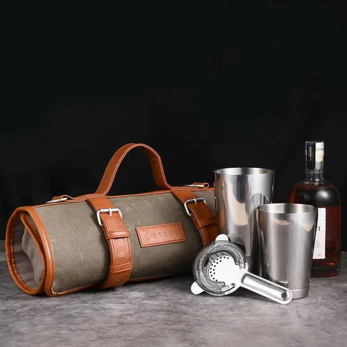 Miniatura 5 de Etens Kit de Barman de Viaje – Kit de Bartending de 22 Piezas con Herramientas de Bar, Accesorios de Barman, Bolsa de Herramientas de Lona Encerada