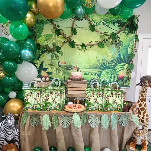 Miniatura 3 de Tyndallrays 16 bolsas de regalo de mono para suministros de fiesta de cumpleaños, aperitivos de regalo, dulces para niños y adultos, decoraciones