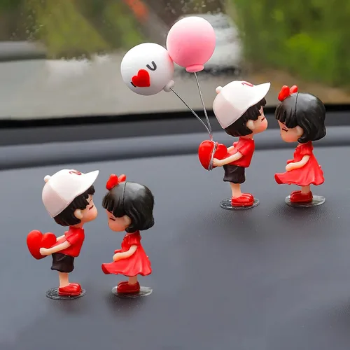 Miniatura 11 de Decoración de coche de acción de caricaturas para parejas, lindos adornos para coche, accesorios para carro, decoración interior del automóvil lindo