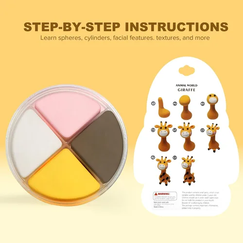 Miniatura 3 de Kit de arcilla seca al aire – tema de animales, arcilla para modelar para niños, arcilla mágica modelo de bricolaje con herramientas de escultura