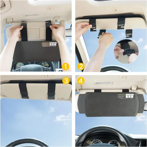 Miniatura 6 de Extensor de parasol para visera de automóvil, parasol antirreflejos para conductor o pasajero del asiento delantero, 1 pieza (negro)