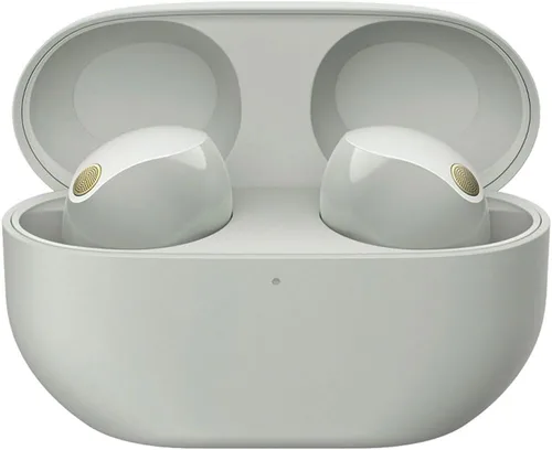 Miniatura 6 de Sony WF-1000XM5 - Paquete de auriculares verdaderamente inalámbricos con cancelación de ruido (plateado) con funda de silicona (azul), puntas