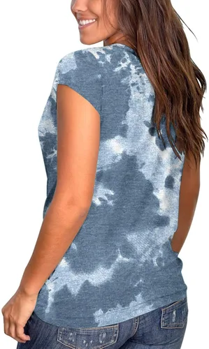 Miniatura 4 de DASAYO Women's Cap Sleeve T-Shirts Cute Floral Fashion Tops Shirt Loose Fit Going Out Trendy Bohemian Blouses Summer Outfits