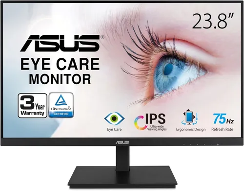 Miniatura 9 de ASUS Monitor de escritorio de 24 pulgadas - 1080P Full HD, 75Hz, IPS, sincronización adaptativa/FreeSync, cuidado de los ojos, HDMI DisplayPort VGA