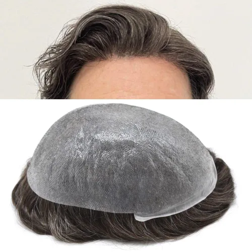 Miniatura 36 de Hombres Toupee Hair Thin Skin Men Human Hair Piece Men Toupee Cabello humano V-loop de aspecto natural Toupee Hombres Hairpiece Men Hair System
