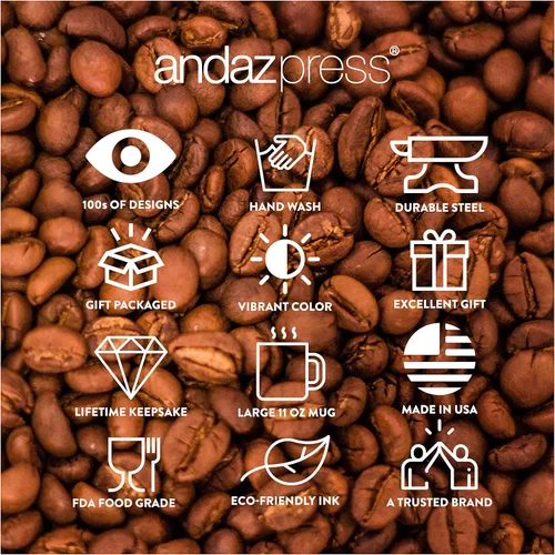 Miniatura 6 de Andaz Press Taza de café de acero inoxidable de 11 onzas, regalo de «And So The Adventure Begins», 1 paquete, cumpleaños, Navidad, exteriores, boda