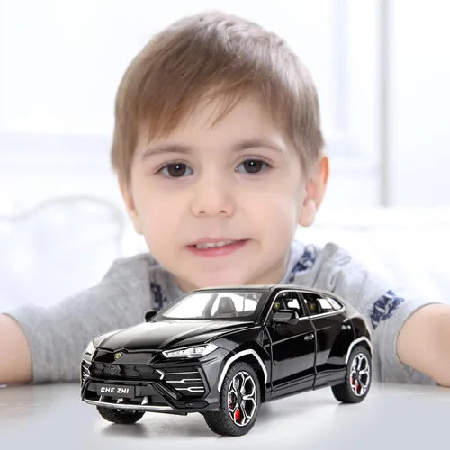 Miniatura 7 de BDTCTK 1:24 Lambo Urus Modelo de coche, Diecast Pull Back Car Toy Car, Puertas abiertas, Luz y sonido, Juguetes para niños Niños Adultos Regalos
