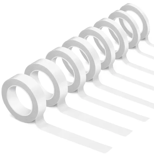 8 Rollos de Cinta de Doble Cara Fina de Varios Tamaños para Manualidades, Artes, Álbumes de Recortes, Fotografía, Respaldo de Papel, Fácil de Rasgar