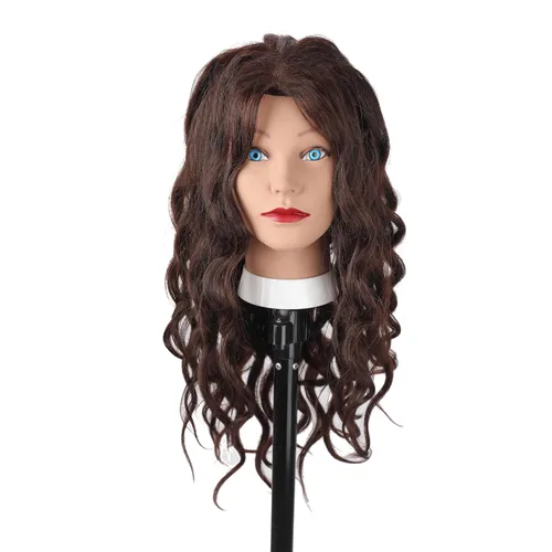 Miniatura 5 de Stancia Cabeza de maniquí para entrenamiento de cosmetología y suministros de estilista, cabeza de maniquí con 80% de cabello humano, cabeza