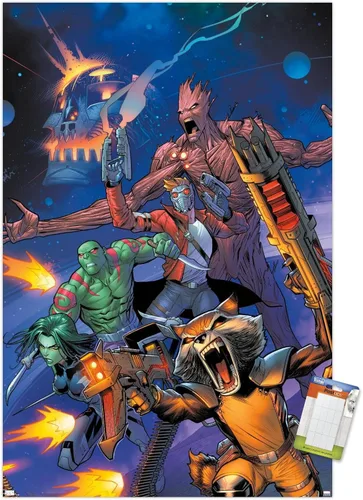 Miniatura 10 de Marvel Comics Guardianes de la Galaxia - Póster de pared con gritos grupales, 34 pulgadas de largo x 22.4 pulgadas de ancho, versión premium sin