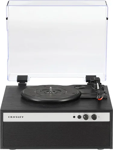 Miniatura 12 de Crosley CR6048A-BK - Reproductor de discos de vinilo con Bluetooth estroboscópico con sincronización de música, luces LED que cambian de color, Negro