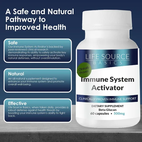 Miniatura 3 de Life Source Basics Activador de apoyo del sistema inmunológico - Beta de alta pureza 1,3/1,6 glucano - Suplemento inmunitario y vitamínico sin OMG
