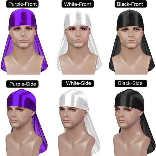 Miniatura 23 de Premium Durag Pack for Men, Silky Doo Rag for 360 540 720 Waves