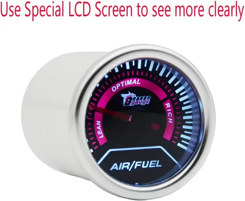 Miniatura 3 de ESUPPORT - Medidor de índice de aire/combustible de 2 pulgadas (52mm) para automóviles Pantalla de luz blanca 12V de la lente del tinte del humo