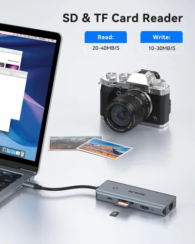 Miniatura 7 de Hub USB C para MacBook Pro/Air, Mac Dongle con 3 puertos USB, USB C a HDMI, USB C a RJ45 Ethernet, MOKiN 8 en 1 USB C a HDMI, carga PD de 100 W