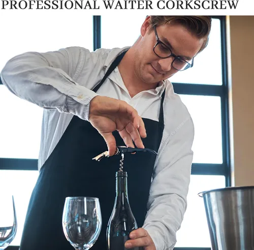 Miniatura 6 de HYZ Abrebotellas de vino a granel para camarero, sacacorchos profesional para camarero, llave de vino para servidores y restaurantes, abridor