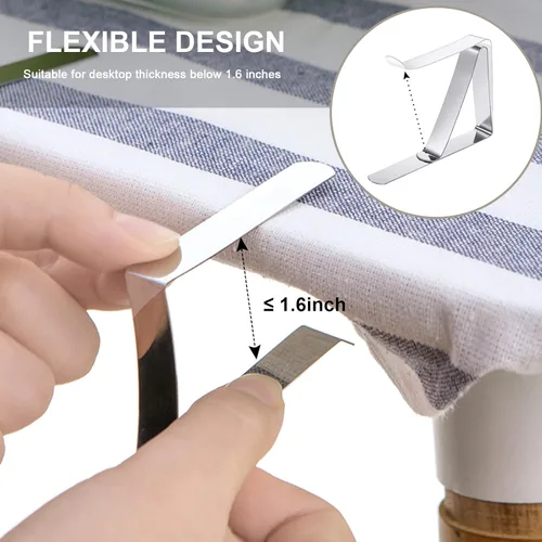 Miniatura 4 de HOOSUN Clips de acero inoxidable para mantel de picnic, para cocina, comedor, fiesta, al aire libre, boda y pícnic, soporte para mantel y clips