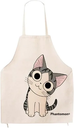 Miniatura 3 de Phantomon Delantal de dibujos animados de gato lindo gato divertido cara japonesa creativo cómic delantal adultos tamaño para hornear, cocinar
