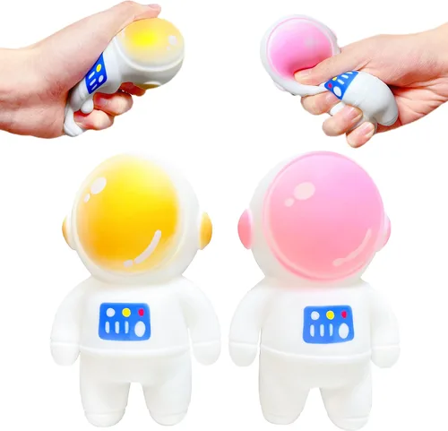 Miniatura 8 de Bolas estrujables para el estrés de astronautas (paquete de 2) juguetes para apretar, juguetes para ansiedad esponjosas, bolas de masa antiestrés