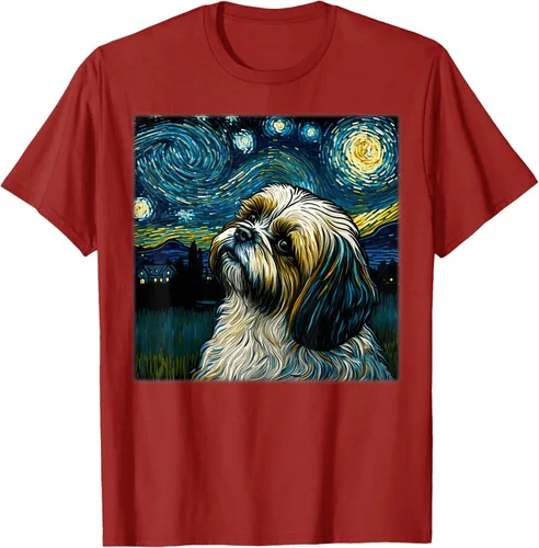 Miniatura 42 de Camiseta Surrealism Starry Night Shih Tzu Dog