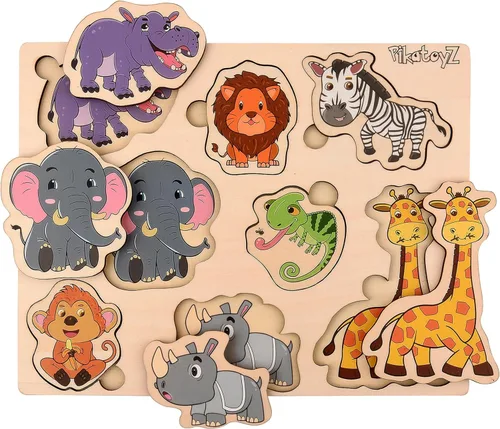 Miniatura 11 de Pikatoyz® Rompecabezas de madera para niños pequeños de 1 a 3 años - Juguetes educativos y de aprendizaje Montessori - Rompecabezas de madera
