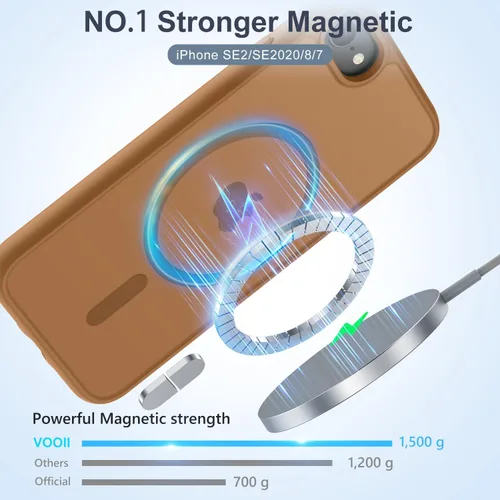 Miniatura 3 de Vooii Funda para iPhone SE 3ª/2ª/2020 con Magnético, Funda iPhone 8/7 [Compatible con Magsafe] [Diseño Integrado] Sensación de Agarre Cómoda Delgada