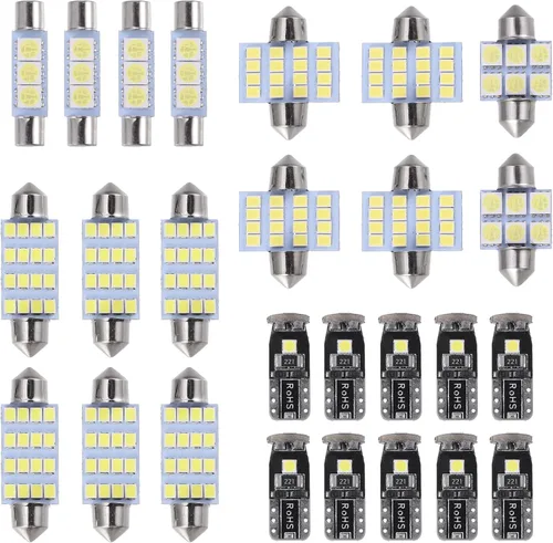 Motoforti Juego de bombillas LED universales T10, bombillas LED de repuesto para interiores, bombillas de repuesto de 24/30/31/31.5/1.575 in,