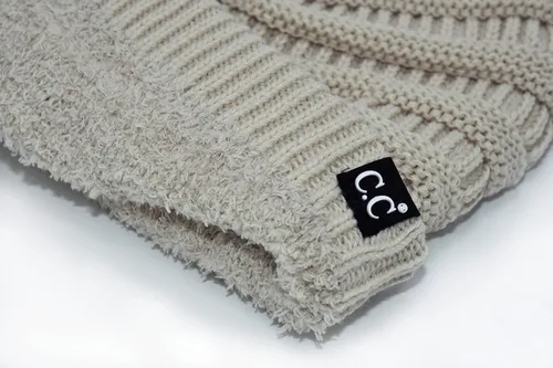 Miniatura 34 de C.C Winter Oversized Beanie Hat with Fuzzy Lining – Thick Knit Thermal Beanie for Cold Weather, Soft Warm Fleece Lined Cap