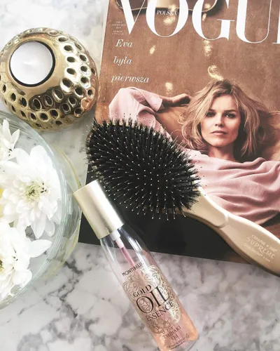 Miniatura 7 de Olivia Garden Cerámica + Ion Supreme Styler Cushion Paddle Brush - Jabalí e iónico para brillo, control del encrespamiento y cabello más suave Dorado