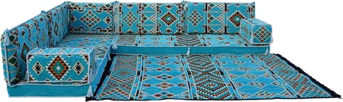 Miniatura 19 de arabicsofa Juego de sofás árabes tradicionales en forma de L - Sofás seccionales marroquíes - Asientos Majlis orientales para sala de estar