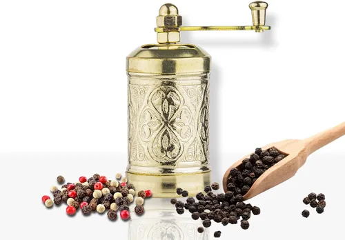 Miniatura 8 de Molinillo de pimienta negra decorativo hecho a mano, molinillo de especias turco recargable con grosor ajustable, molinillo de pimienta manual