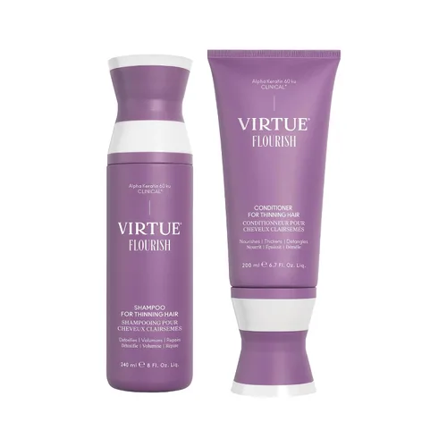 Virtue Flourish - Juego de champú y acondicionador para cabello fino o adelgazante, producto para el crecimiento del cabello sin sulfato