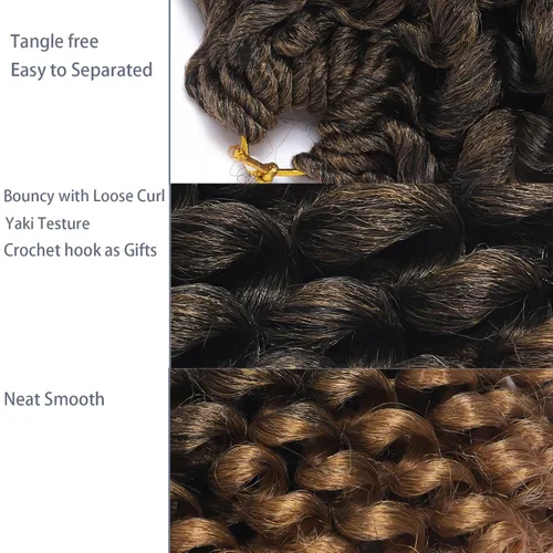 Miniatura 4 de Cabello de Ganchillo Jamaicano Saltarín de 8 Pulgadas 5 Paquetes 2X Rizo de Varita Ringlet Cabello de Ganchillo Pre-Enrollado Rizo Saltarín