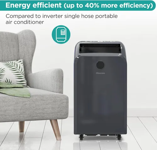 Miniatura 6 de Hisense Aire acondicionado portátil de doble manguera con tecnología inversor, ventilador deshumidificador de refrigeración de 10,000 BTU
