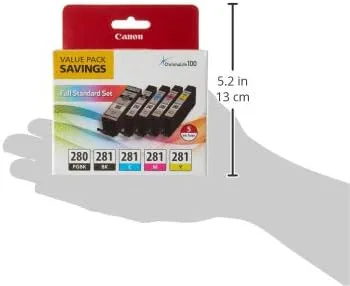 Miniatura 3 de Canon Paquete de tinta PGI-280 CLI-281 de 5 colores, compatible con impresoras inalámbricas TS8120, TS6120, TR8520, TR7520 y TS9120, Multi, PGI-280