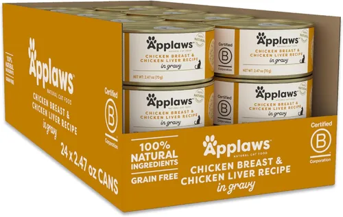 Applaws Alimento húmedo natural para gatos en salsa, hecho con ingredientes limitados y naturales, sin aditivos artificiales, alto en proteínas,